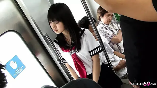 Group Sex on a Bus - Thai Teen Gets Drilled by Mature Men