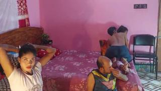 Stockinged sluts and big-boobed GF in hot foursome action