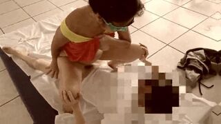  milf stepsister enjoys intimate moments at a friend's place