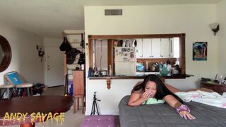 Asian girlfriend dominated WMAF Amateur couple