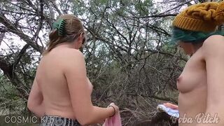 GIRL x GIRL PUBLIC MASTURBATION AND CLOTHING ABANDONMENT: Our Panties were Gone?? feat. CosmicKitti