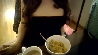 Fetish Sexy Asian Student Ignores You As You Jerk Off Your Cock To Me Eating Food